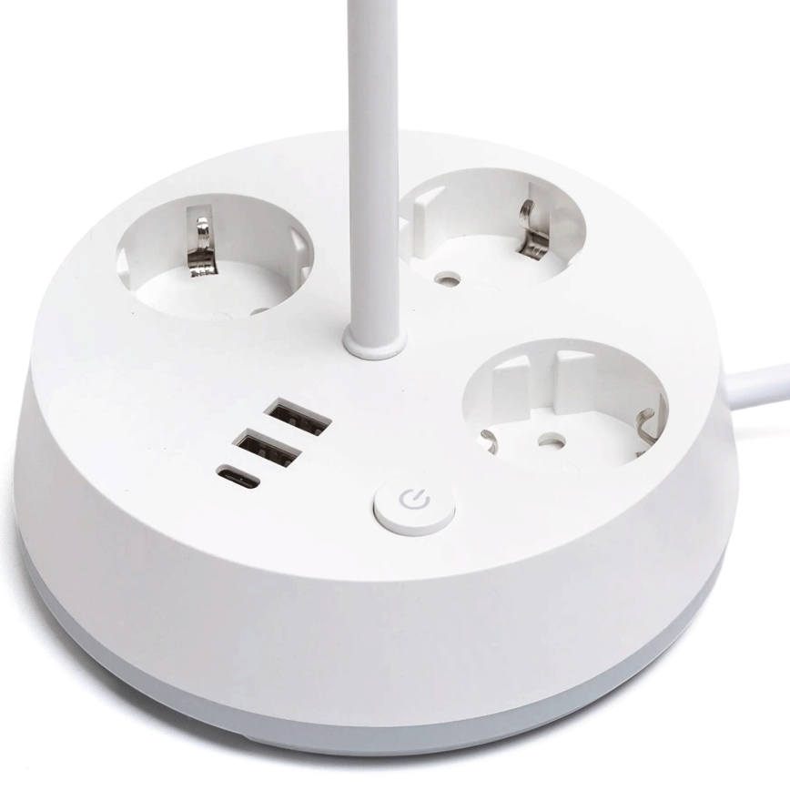 Aigostar - Lampada da scrivania LED RGBW dimmerabile con prese e USB LED/4,6 W/230 V 3000/4000/6500 K Bianco