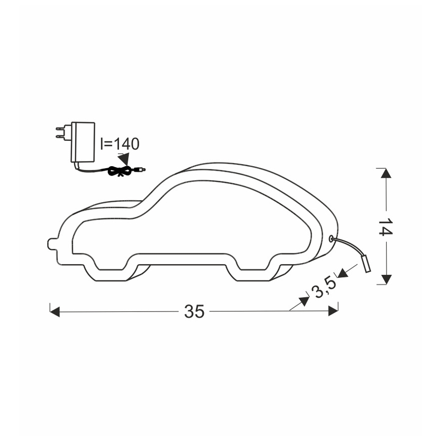 Lampada da scrivania LED per bambini CAR LED/11W/230V blu
