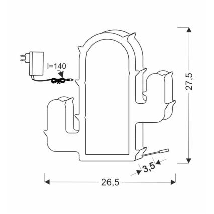 Lampada da scrivania per bambini CACTUS LED/10W/230V, verde