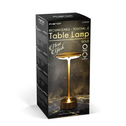 Lampada da tavolo LED ricaricabile dimmerabile NEW YORK LED/1,8W/5V 2700K/4000K/6500K 1200 mAh dorata