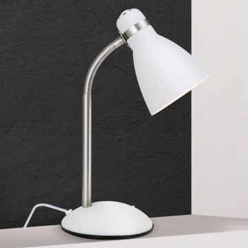 Lampada da scrivania SCHOOL 1xE27/40W/230V bianco/cromo opaco