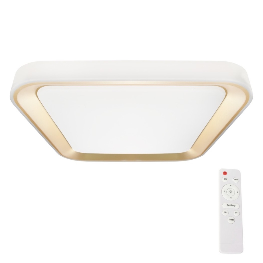 Lampada da soffitto dimmerabile LED QUADRO LED/38W/230V 3000-6000K bianco/oro + telecomando