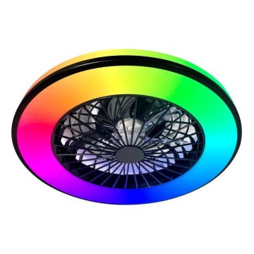 Lampada da soffitto dimmerabile LED RGBW con ventilatore VENTELUX LED/48W/230V 3000/4000/6500K Ø 48,5 cm nero + telecomando