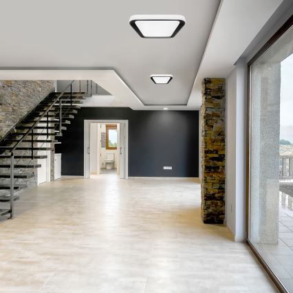 Lampada da soffitto dimmerabile LED QUADRO LED/38W/230V 3000-6000K bianco/nero con telecomando