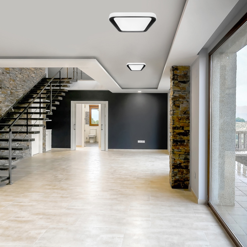 Lampada da soffitto dimmerabile LED QUADRO LED/38W/230V 3000-6000K bianco/nero con telecomando