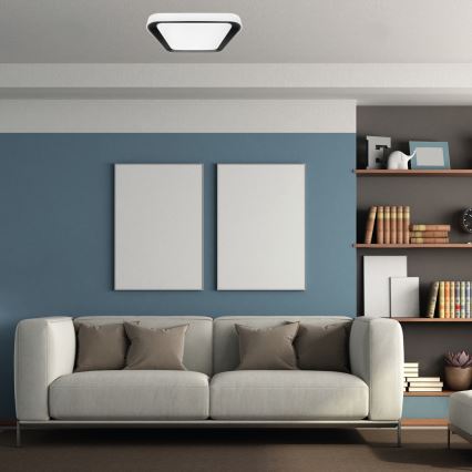 Lampada da soffitto dimmerabile LED QUADRO LED/38W/230V 3000-6000K bianco/nero con telecomando