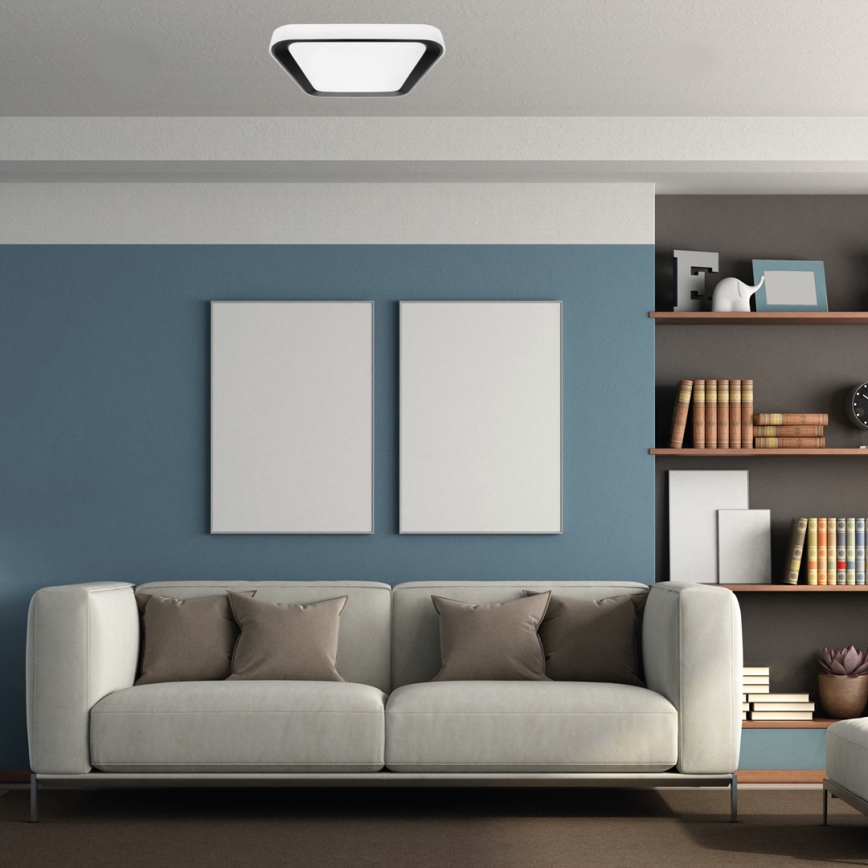 Lampada da soffitto dimmerabile LED QUADRO LED/38W/230V 3000-6000K bianco/nero con telecomando