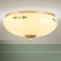 Lampada da soffitto LANDHAUS 2xE27/60W/230V Ø 28 cm ottone/beige/verde