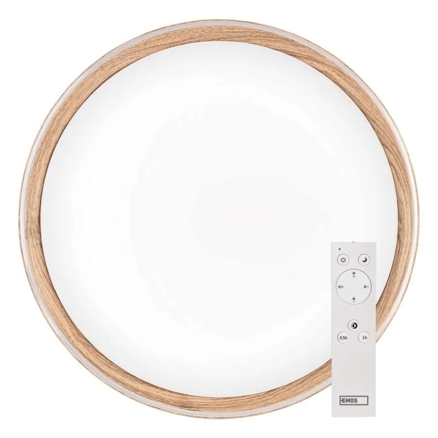 Plafoniera LED dimmerabile ILVI LED/30W/230V 2700-6500K Ø 40 cm finitura effetto legno + telecomando