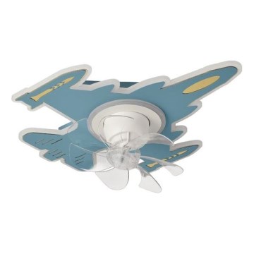 Lampada da soffitto LED dimmerabile per bambini con ventilatore LED/63W/230V 3000/4000/6000K blu + telecomando