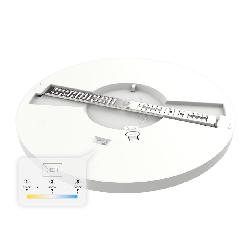 Lampada da soffitto LED EVORA 18W 230V 3000/4000/6000K Ø 22,5 cm bianca