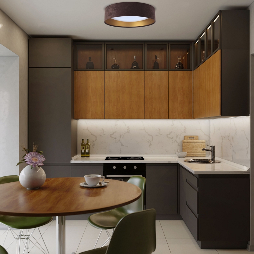 Lampada da soffitto LED GALAXY LED/24W/230V diam. 44 cm marrone/oro
