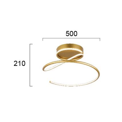 Lampada da soffitto LED JILL LED/27W/230V Ø 50 cm oro