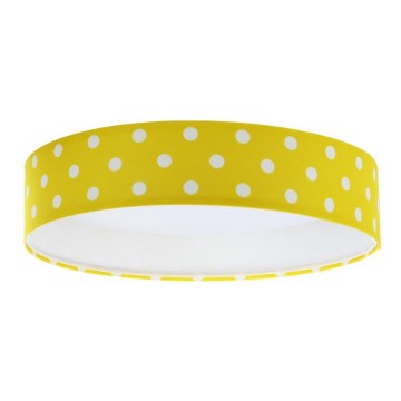 Lampada da soffitto LED per bambini GALAXY KIDS LED/24W/230V a pois giallo/bianco