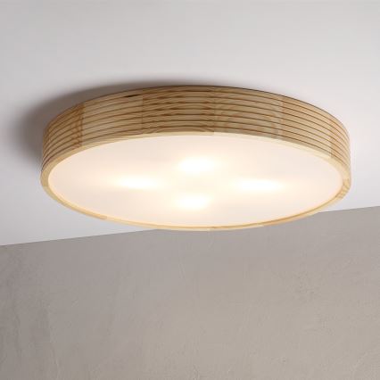 Lampada da soffitto NATURAL MODERN 4xE27/15W/230V Ø 58 cm in pino