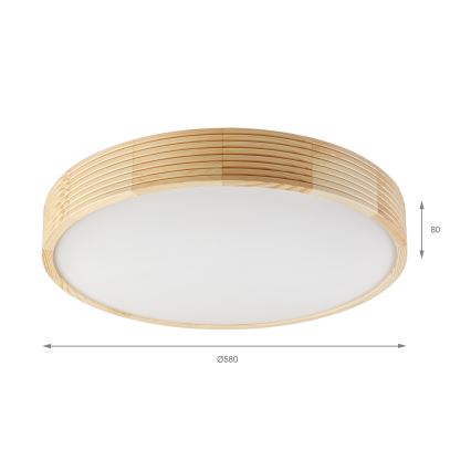 Lampada da soffitto NATURAL MODERN 4xE27/15W/230V Ø 58 cm in pino