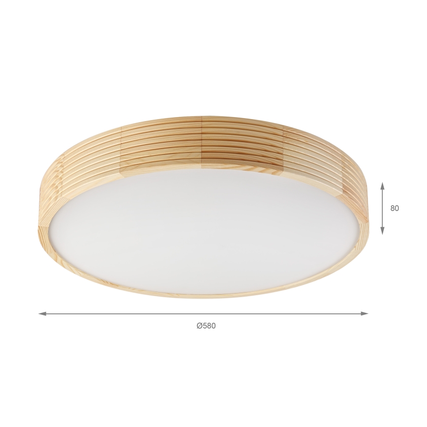 Lampada da soffitto NATURAL MODERN 4xE27/15W/230V Ø 58 cm in pino