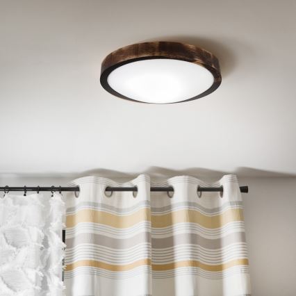 Lampada da soffitto OAK SMOKY SLIM 1xE27/15W/230V Ø 27 cm rovere/marrone scuro