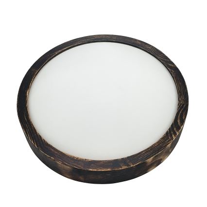 Lampada da soffitto OAK SMOKY SLIM 1xE27/15W/230V Ø 27 cm rovere/marrone scuro