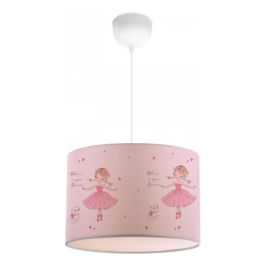 Lampada da soffitto per bambini CANDY 1xE27/40W/230V rosa