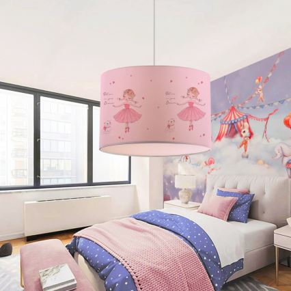 Lampada da soffitto per bambini CANDY 1xE27/40W/230V rosa