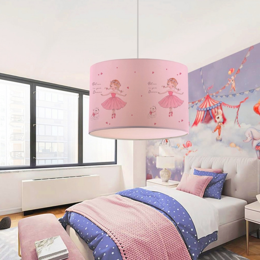 Lampada da soffitto per bambini CANDY 1xE27/40W/230V rosa