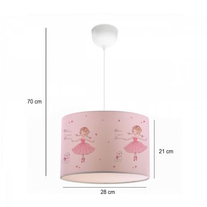 Lampada da soffitto per bambini CANDY 1xE27/40W/230V rosa