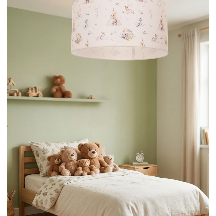 Lampada da soffitto per bambini KIDS ROOM 1xE27/60W/230V Ø 40 cm a tema animaletti