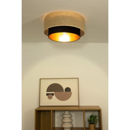 Lampada da soffitto SARTA 1xE27/60W/230V Ø 45 cm nero/iuta