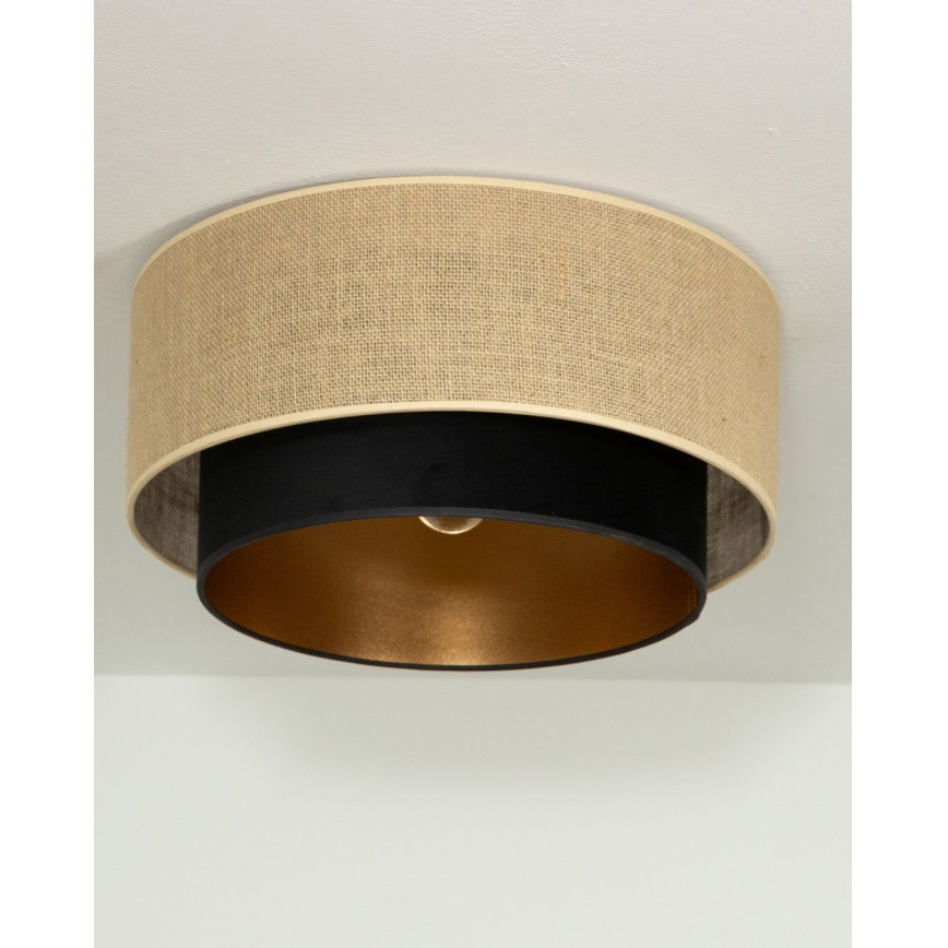 Lampada da soffitto SARTA 1xE27/60W/230V Ø 45 cm nero/iuta