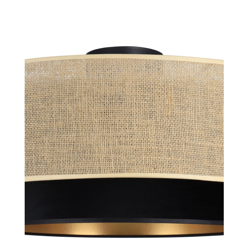 Lampada da soffitto SARTA 1xE27/60W/230V Ø 45 cm nero/iuta