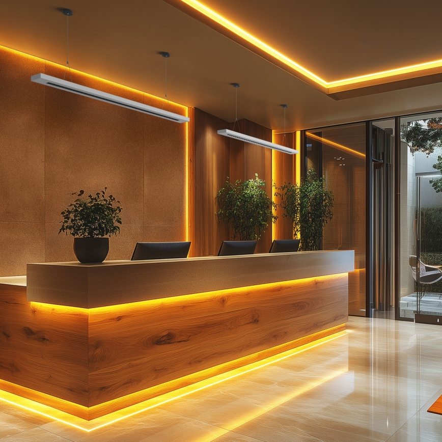 Lampada da soffitto/sospensione PLANK LED/20/30/40W/230V 2700/4000/6000K CRI 90 bianca