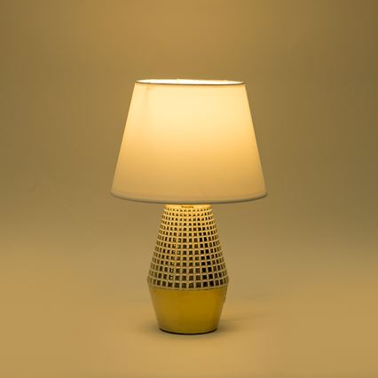 Lampada da tavolo 1xE14/40W/230V bianco/oro