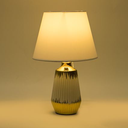 Lampada da tavolo 1xE14/40W/230V bianco/oro