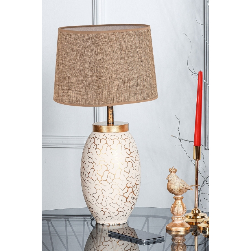 Lampada da tavolo 1xE27/40W/230V beige/oro
