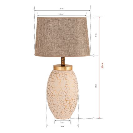 Lampada da tavolo 1xE27/40W/230V beige/oro