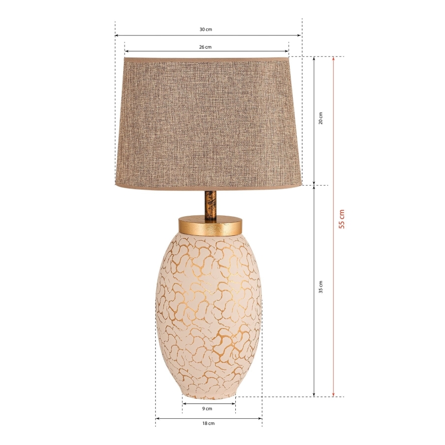 Lampada da tavolo 1xE27/40W/230V beige/oro