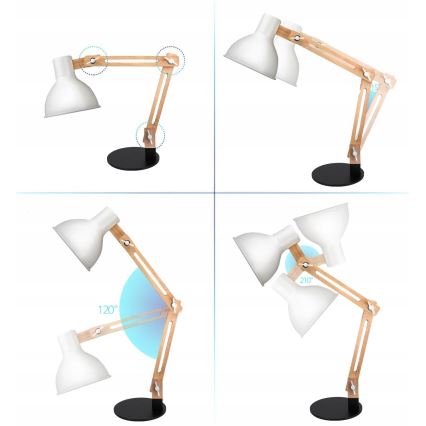 Lampada da tavolo 1xE27/40W/230V bianca/nera