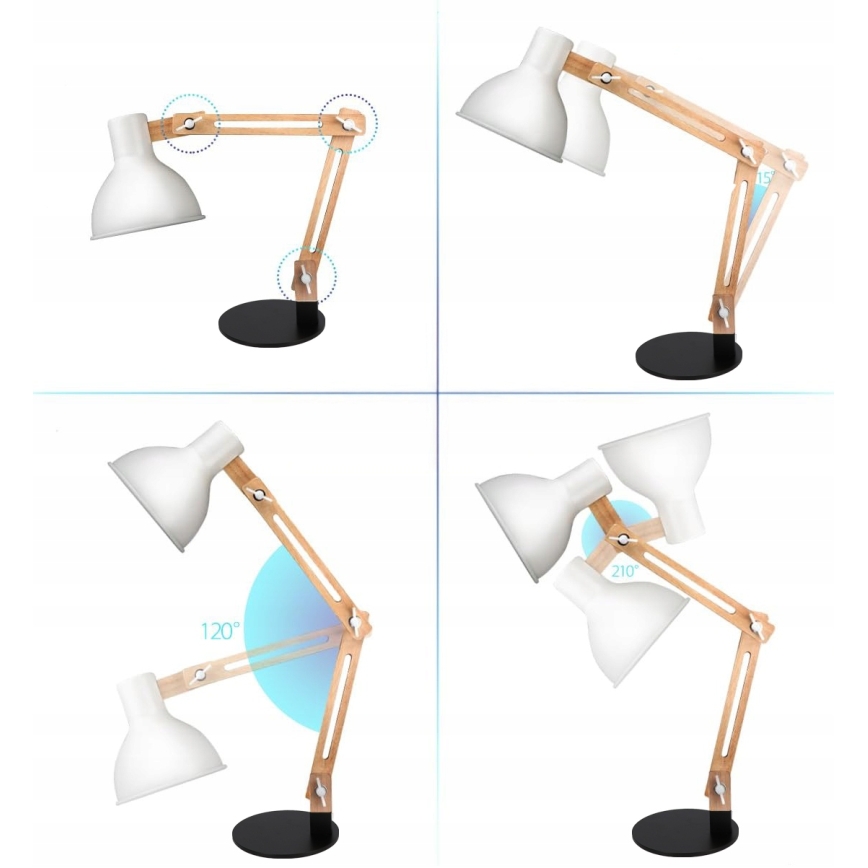 Lampada da tavolo 1xE27/40W/230V bianca/nera