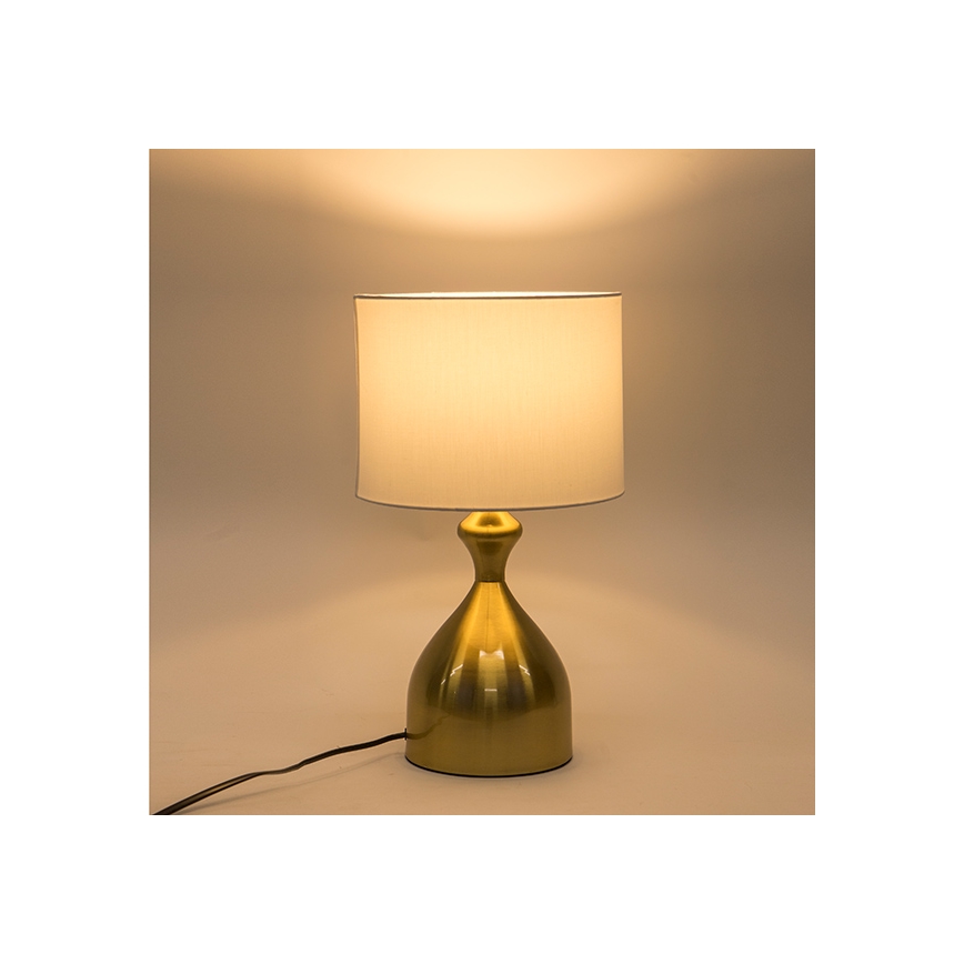 Lampada da tavolo 1xE27/40W/230V bianco/oro