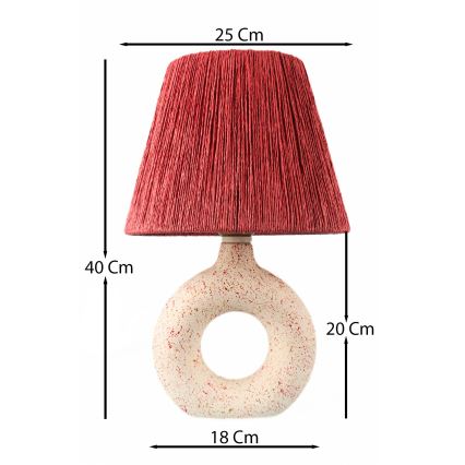 Lampada da tavolo 1xE27/40W/230V bianco/rosso