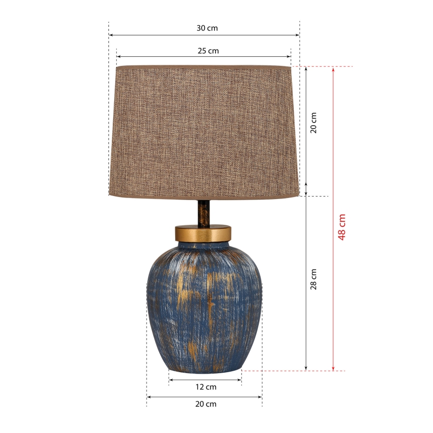 Lampada da tavolo 1xE27/40W/230V blu/beige