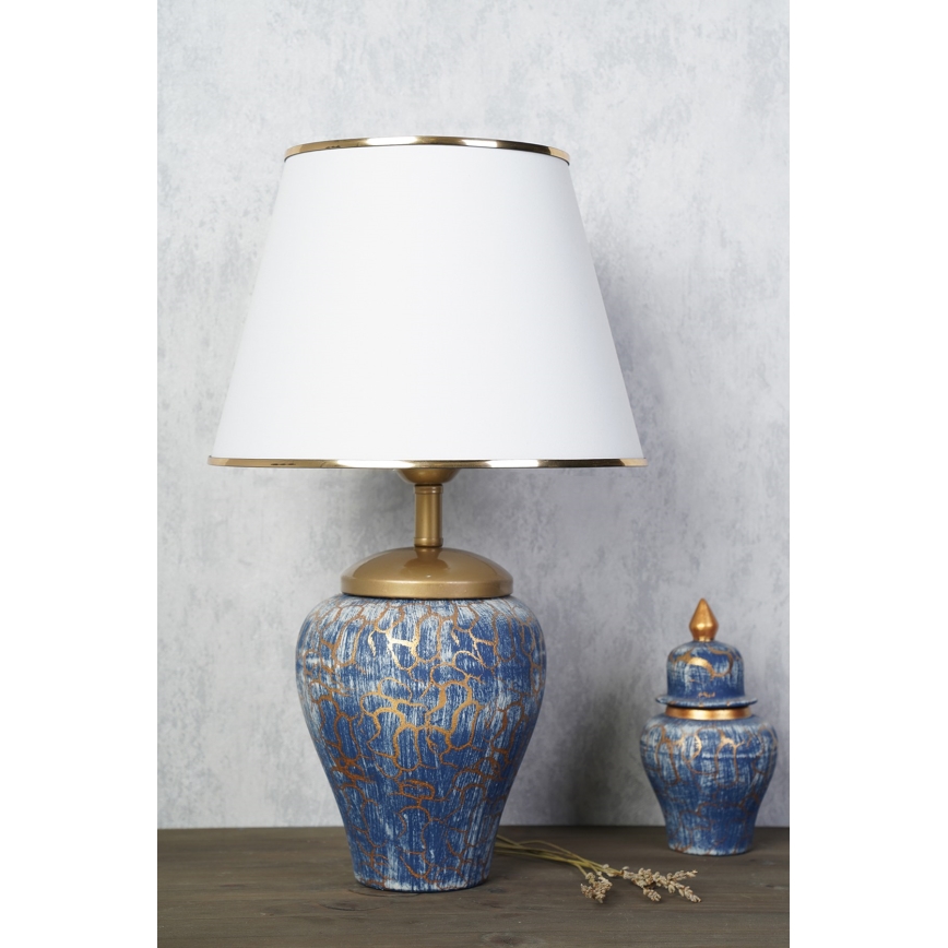 Lampada da tavolo 1xE27/40W/230V blu/oro