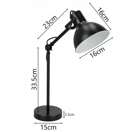 Lampada da tavolo 1xE27/40W/230V nera