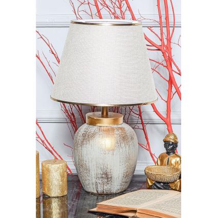 Lampada da tavolo 1xE27/40W/230V oro/beige