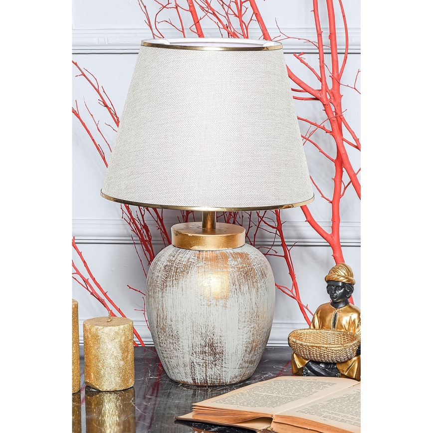 Lampada da tavolo 1xE27/40W/230V oro/beige