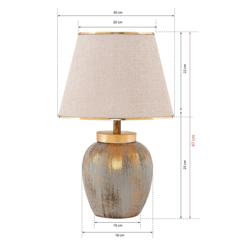 Lampada da tavolo 1xE27/40W/230V oro/beige