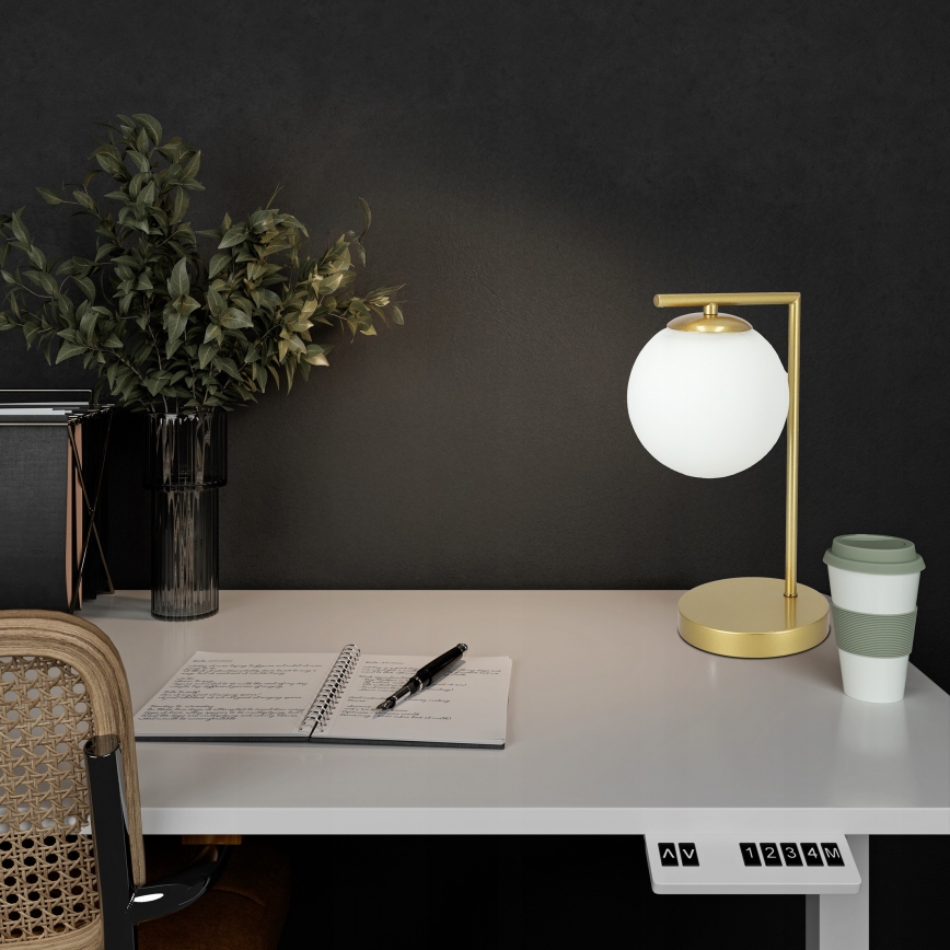 Lampada da tavolo 1xE27/40W/230V oro/bianco