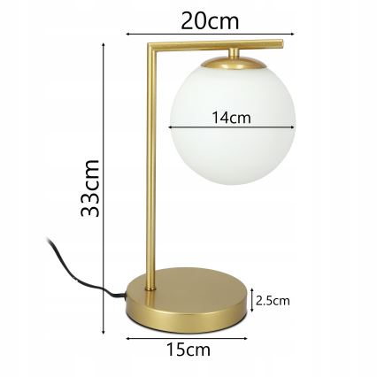 Lampada da tavolo 1xE27/40W/230V oro/bianco