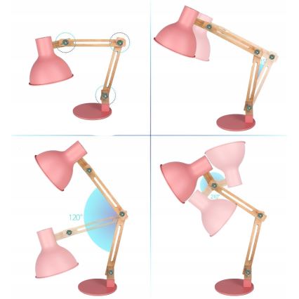 Lampada da tavolo 1xE27/40W/230V rosa